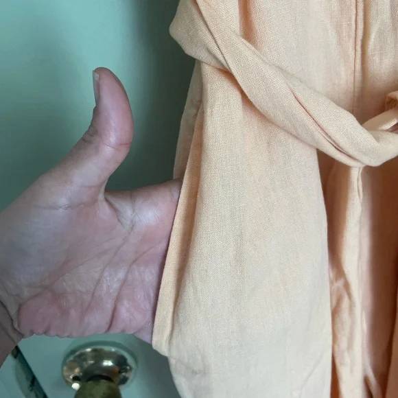 NWT Free People Off-Shoulder Nalani Jumpsuit in Light Orange Sz S - Picture 8 of 12